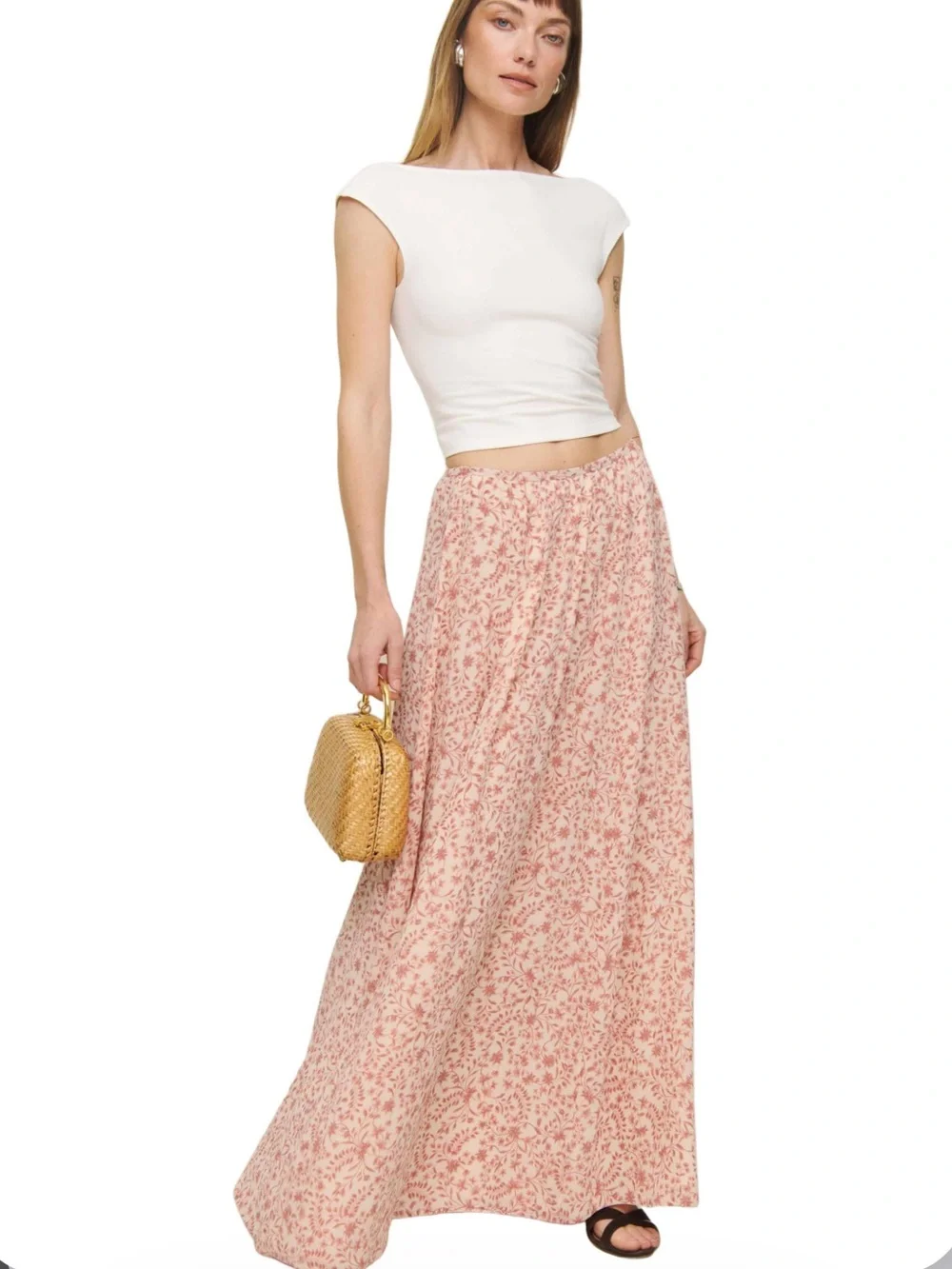 Reformation Gemma Maxi Skirt in Corinne